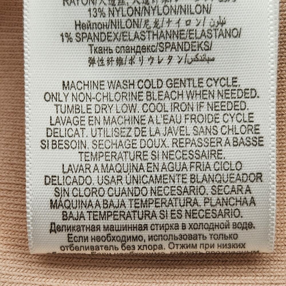 BCBGMaxazria Bare Pink Ribbed High-Low Ruffle Mini Skirt Women's Size L - Picture 4 of 9